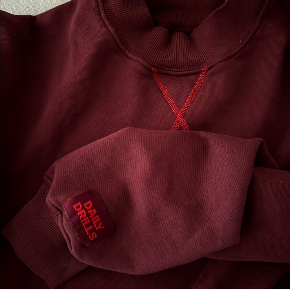 Daily Drills Crewneck Sweater - Burgundy - Picture 4 of 4